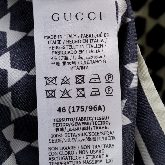 Gucci Geometric Print Two-toned Bow Blouse - Picture 8 of 11